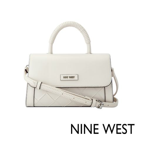 NINE WEST REID 純色掀蓋斜背包-白色(563478)