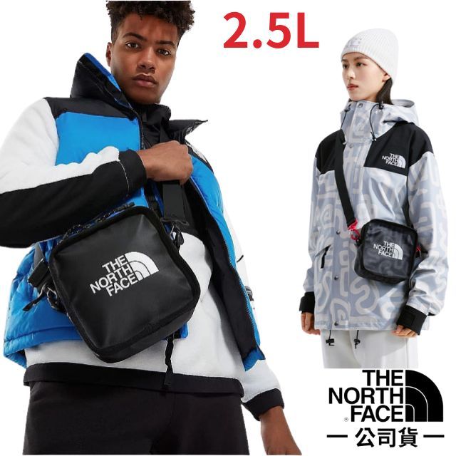 The North Face 北面 2.5L 大Logo多功能日用防水耐磨單肩斜背包.側背包(可調節拆卸肩帶).零錢置物包/運動逛街.旅遊/3VWS