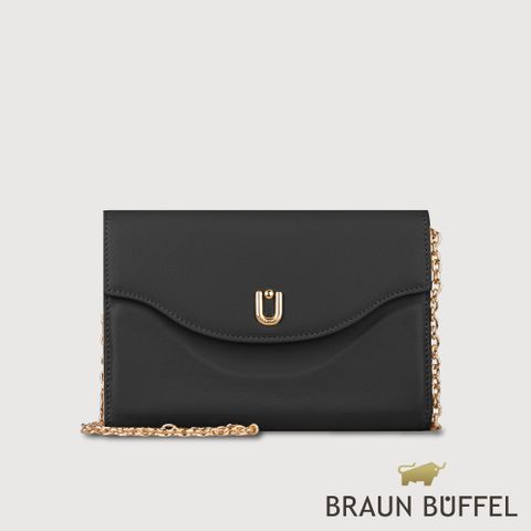 【BRAUN BUFFEL德國小金牛】台灣總代理 艾拉娜系列信封包-黑色/BF846-720-BK