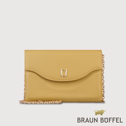 【BRAUN BUFFEL德國小金牛】台灣總代理 艾拉娜系列信封包-淺棕色/BF846-720-CR
