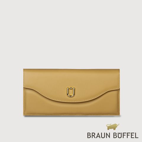【BRAUN BUFFEL德國小金牛】台灣總代理 艾拉娜系列12卡兩折長夾-淺棕色/BF846-621-CR