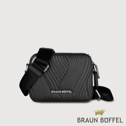 BRAUN BUFFEL 德國小金牛 台灣總代理 布魯斯 小型斜背包-黑色/BF547-60-BK