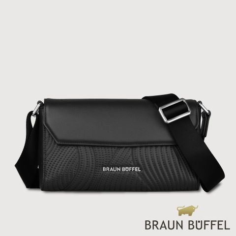 BRAUN BUFFEL 德國小金牛 台灣總代理 布魯斯 斜背包-黑色/BF547-61-BK