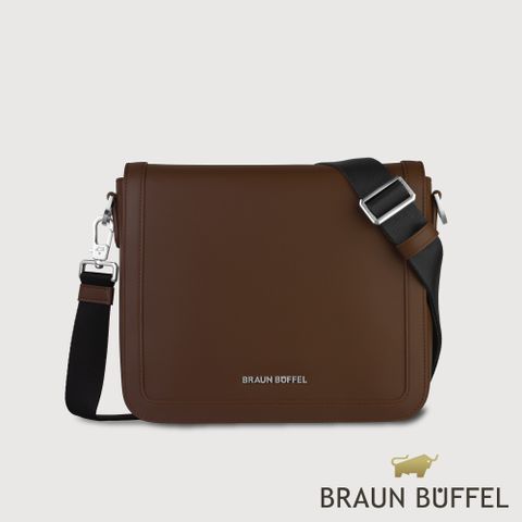 【BRAUN BUFFEL 德國小金牛】台灣總代理 摩森 橫式斜背包-培土棕/BF562-61-POS