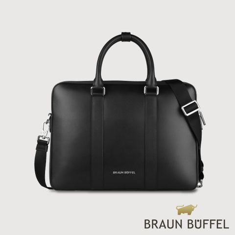 【BRAUN BUFFEL 德國小金牛】台灣總代理 摩森 公事包-黑色/BF562-65-BK