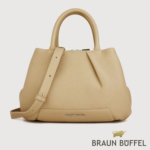 【BRAUN BUFFEL德國小金牛】台灣總代理 安娜格-C 手提包-淺棕色/BF859-57-CR