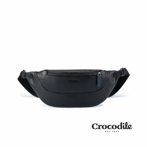 Crocodile 鱷魚牌 男生包包 男斜背包 胸包 送禮推薦-Titan 2系列-0104-10504-黑色-Crocodile 鱷魚皮件
