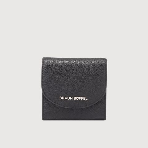 【BRAUN BUFFEL德國小金牛】台灣總代理 佩塔斯 3卡兩折短夾-黑色/BF864-401-BK