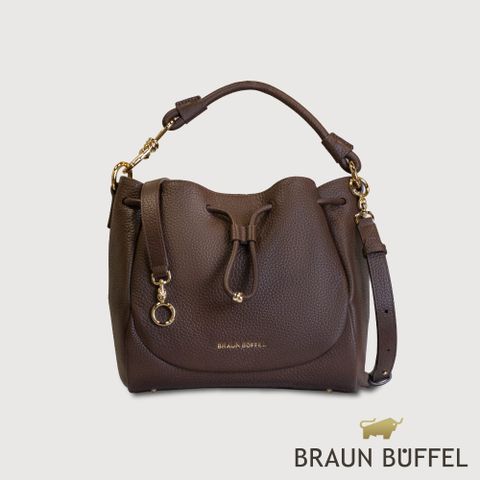 【BRAUN BUFFEL德國小金牛】台灣總代理 諾蒂斯 小水桶包-培土棕/BF863-31-POS