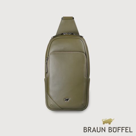 【BRAUN BUFFEL 德國小金牛】台灣總代理 加利恩-A 胸包-橄欖綠/BF561-22-MIO