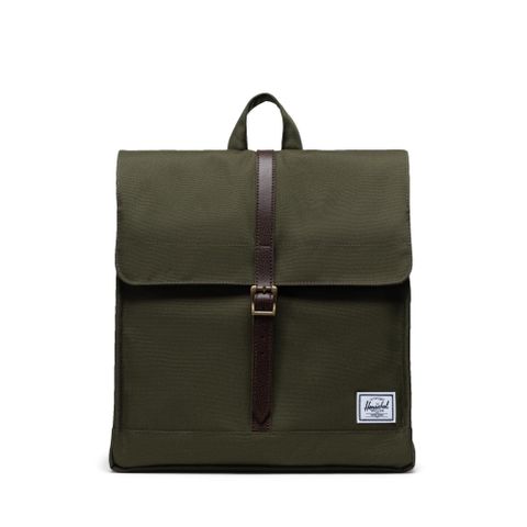 【Herschel】City Mid 後背包 輕量 拉鍊 磁扣 收納 14L - 軍綠