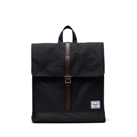 【Herschel】City Mid 後背包 輕量 拉鍊 磁扣 收納 14L - 黑棕色