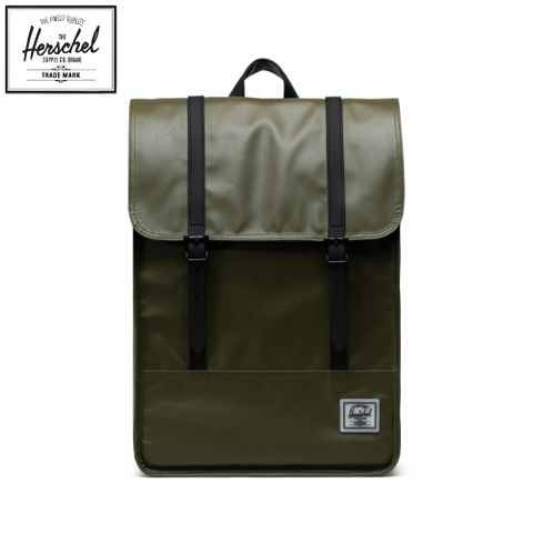 Herschel Survey II 後背包 防水 15吋筆電 收納 拉鍊 17.5L - 軍綠