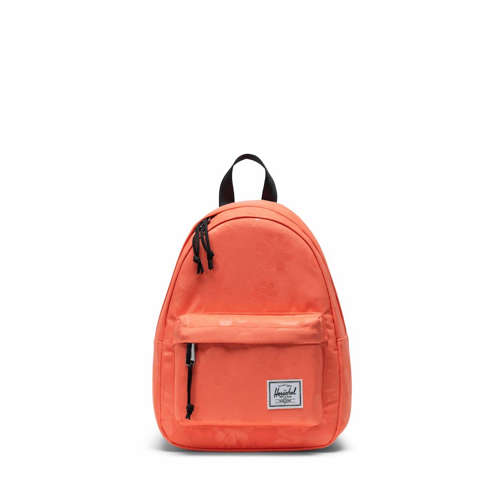 Herschel Classic Mini 後背包 休閒 日常輕量 迷你 向日葵印花 6.5L - 珊瑚橘