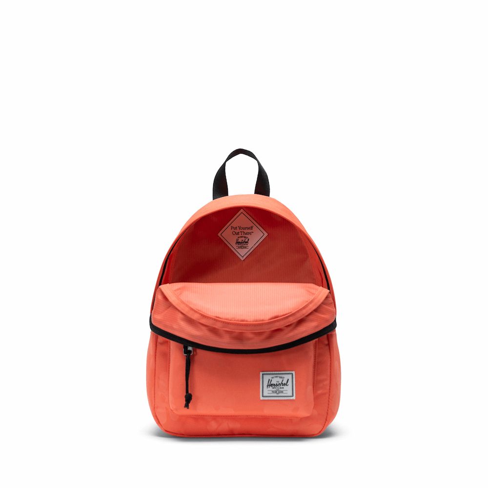 Herschel Classic Mini 後背包 休閒 日常輕量 迷你 向日葵印花 6.5L - 珊瑚橘