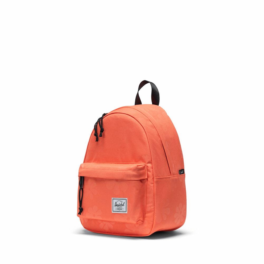 Herschel Classic Mini 後背包 休閒 日常輕量 迷你 向日葵印花 6.5L - 珊瑚橘