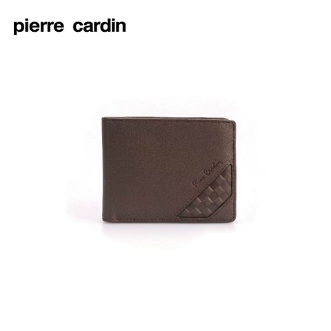 Pierre Cardin 皮爾卡登 中翻立體格紋短夾