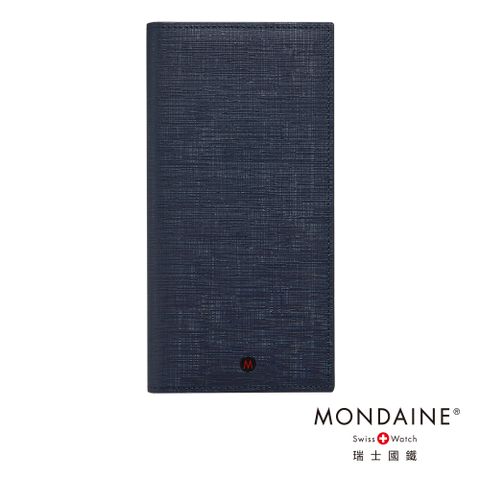 MONDAINE 瑞士國鐵 蘇黎世系列RFID 視窗6卡長夾(附零錢袋)–方格藍