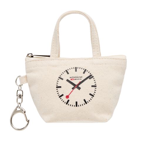 MONDAINE 瑞士國鐵Petite迷你吊飾小包/耳機包/零錢包/鑰匙包 – White Tote
