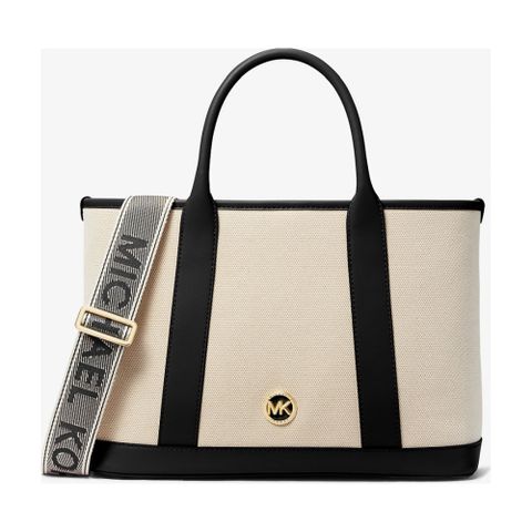 MICHAEL KORS MEDIUM 手提包 NAT BLK 米白色女款包包