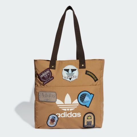 ADIDAS 愛迪達 【ADIDAS】RECORD TOTE BAG 手提包 男女 咖啡色-IY1535