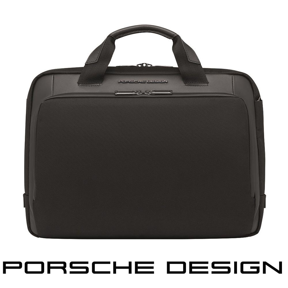 PORSCHE DESIGN 保時捷   限量3折 德國頂級小牛皮皮革旅行肩背公事包 全新專櫃展示品(黑色 ONY1500)