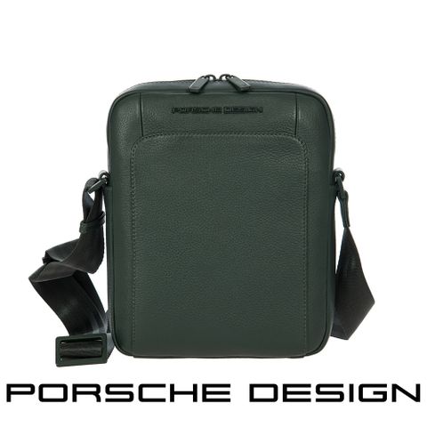 PORSCHE DESIGN 保時捷 限量3折 德國頂級小牛皮肩背包斜背包 全新專櫃展示品(綠色 OLE1510GRN)