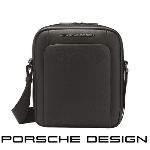 PORSCHE DESIGN 保時捷 限量3折 德國頂級小牛皮肩背包斜背包 全新專櫃展示品(黑色 OLE1510BK)