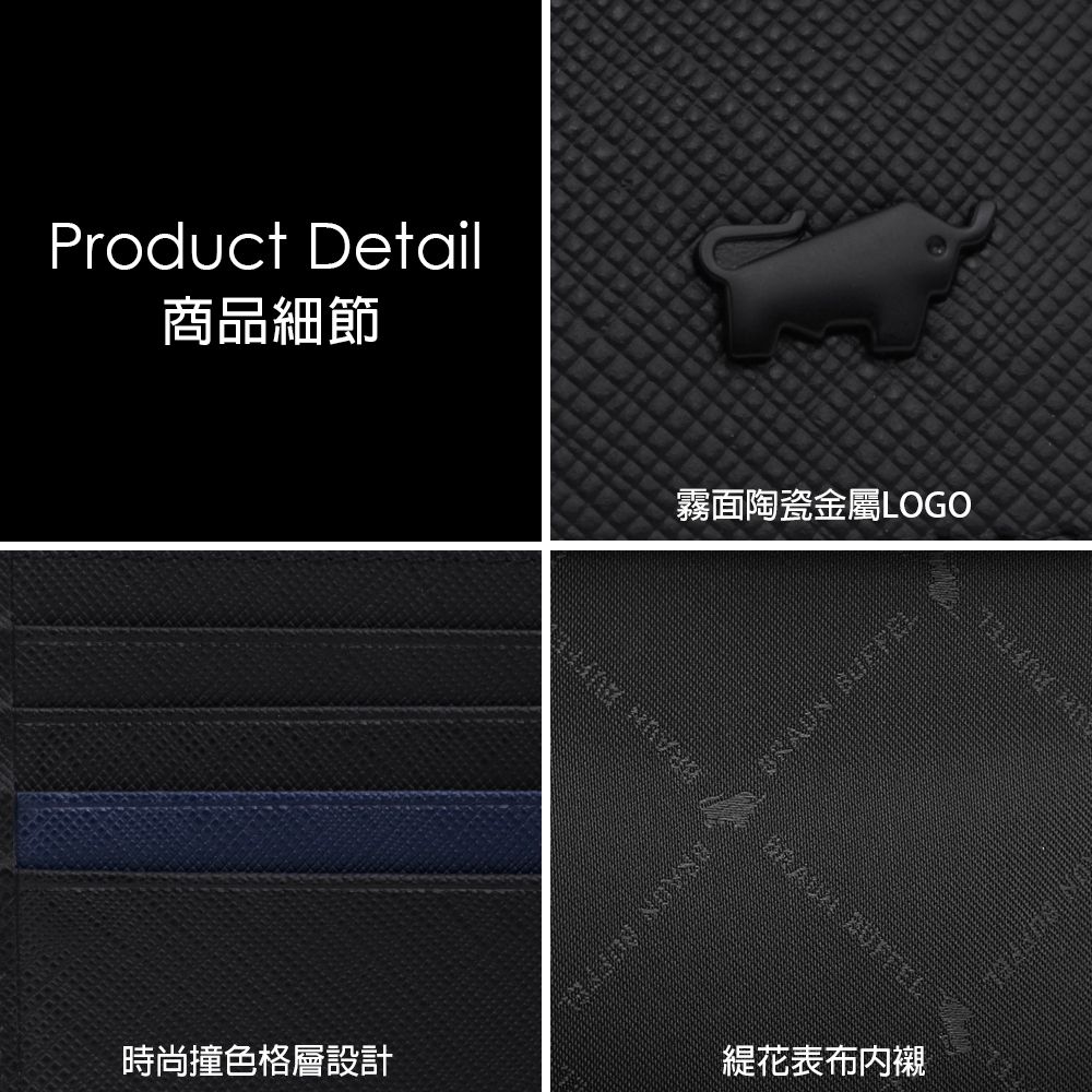 BRAUN BUFFEL 德國小金牛 台灣總代理洛菲諾P-II 5卡透明窗皮夾-黑色/BF347-316-BK