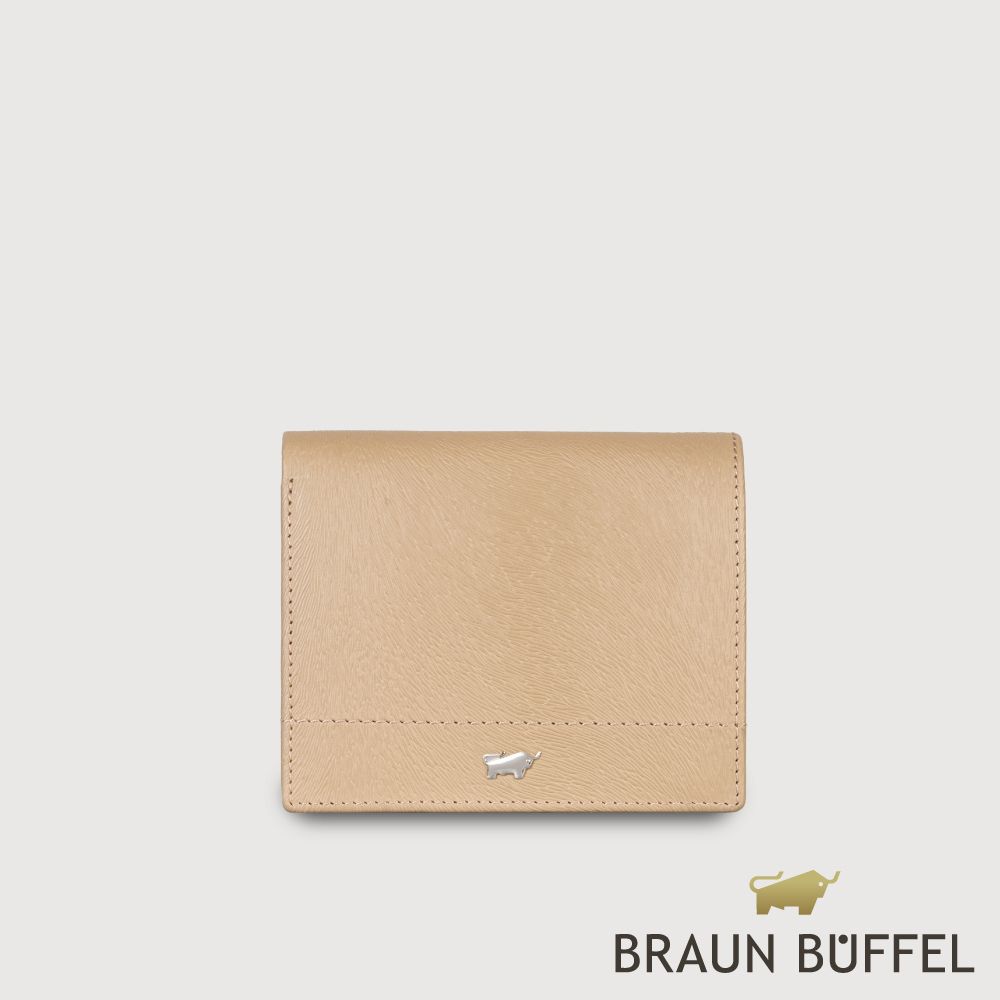 BRAUN BUFFEL 德國小金牛 台灣總代理 依雅娜 4卡兩折短夾-奶茶棕/BF853-401-SVM