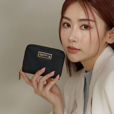 【金安德森】Caroline 拉鍊零錢包-經典黑