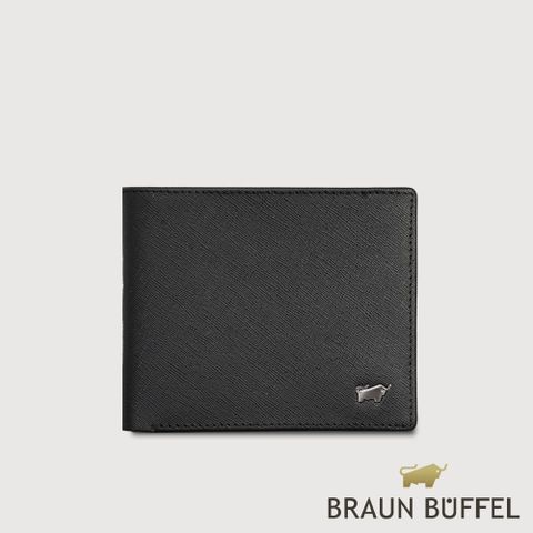 【BRAUN BUFFEL】德國小金牛 至尊系列 5卡透明窗皮夾-黑色/BF536-316-BK