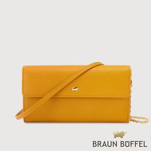 【BRAUN BUFFEL 德國小金牛】台灣總代理 敏 拉鍊長夾-麥色/BF839-720-BRA