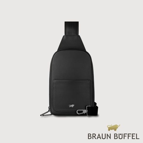 BRAUN BUFFEL 德國小金牛 台灣總代理 斯杜迪歐 胸包-黑色/BF566-22-BK