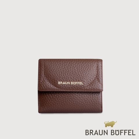 【BRAUN BUFFEL德國小金牛】台灣總代理 諾蒂斯 8卡兩折短夾-培土棕/BF863-404-POS