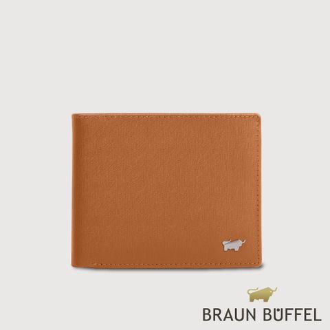 BRAUN BUFFEL 德國小金牛 HOMME-M紳士系列 8卡男夾-杏仁巧克力色/BF306-313-SAL