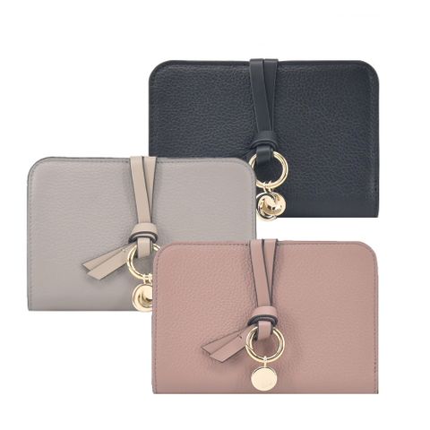 Chloe Alphabet C LOGO粒面小牛皮對開中夾(任選)