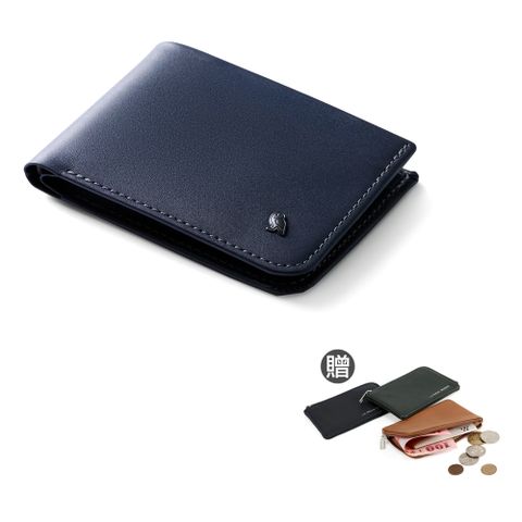 Bellroy Hide & Seek Lo 系列真皮橫式零錢短夾 -海軍藍