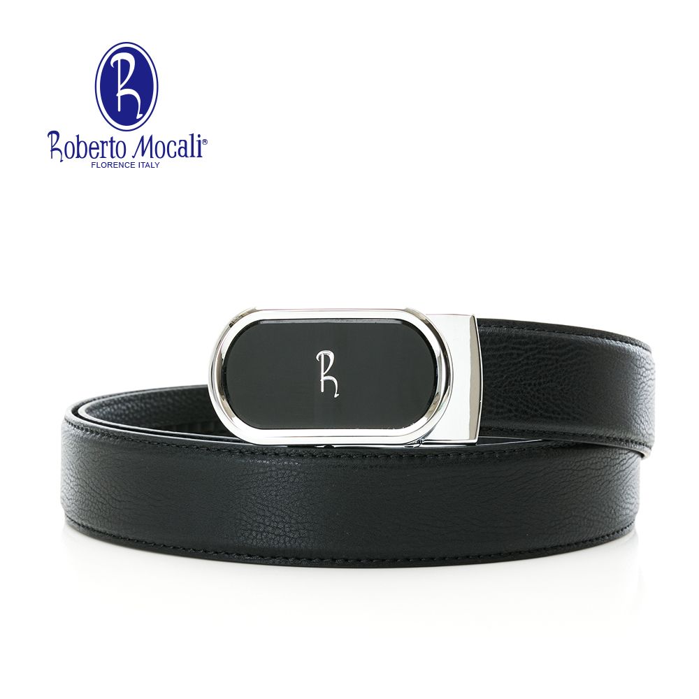 Roberto Mocali 諾貝兔 (RM-8122BKF)自動扣牛皮皮帶