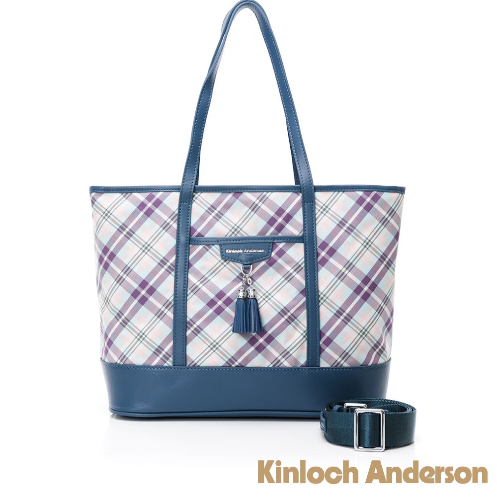 Kinloch anderson 金安德森 TASSEL 經典格紋2way托特包-藍色