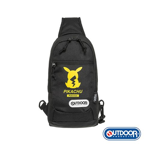 【OUTDOOR】Pokemon聯名款潮黑皮卡丘單肩包-大-黑色 ODGO20B03BK