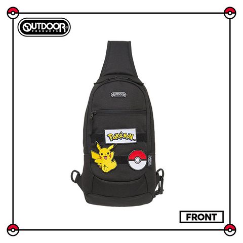 【OUTDOOR】Pokemon聯名款訓練家系列單肩包-黑色 ODGO20C06BK