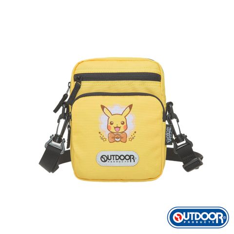 【OUTDOOR】Pokemon聯名款手繪風皮卡丘直式側背包-黃色 ODGO21B02YL