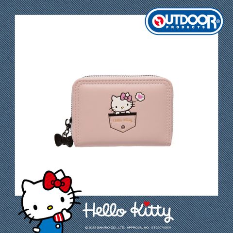 OUTDOOR Hello Kitty聯名款-牛仔凱蒂-零錢包-粉 ODKT22A04PK