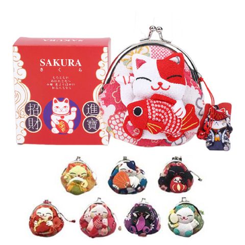 【Sayaka紗彌佳】口金包 日本開運福氣可愛招財貓造型零錢包 小物包