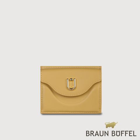 【BRAUN BUFFEL 德國小金牛】台灣總代理 艾拉娜 3卡卡夾-淺棕色/BF846-154-CR