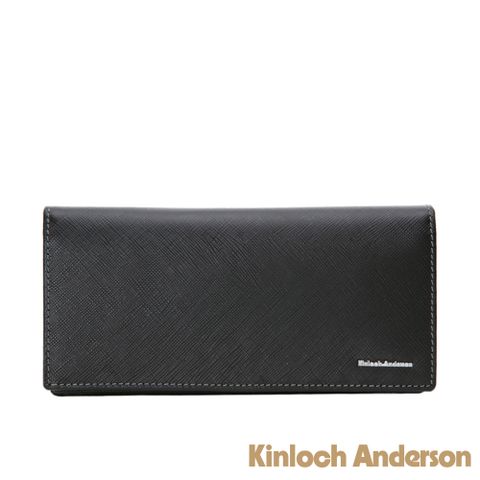 Kinloch anderson 金安德森 引領風潮 橫式翻蓋式長夾-黑色