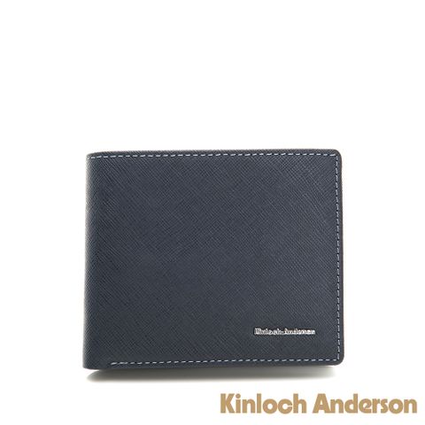 Kinloch anderson 金安德森 引領風潮 左右翻固定頁短夾-深藍