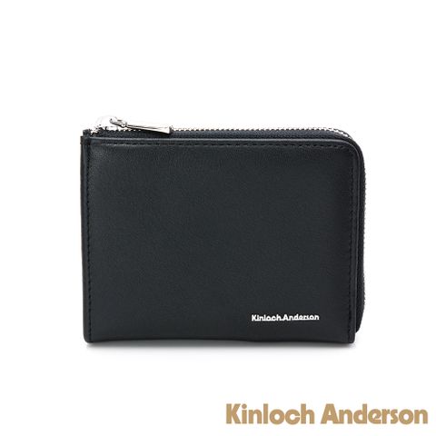 Kinloch anderson 金安德森 Anders 牛皮L型拉鍊短夾-自信黑