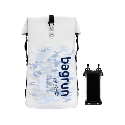 bagrun 潮流迷彩防水後背包 + 防水手機袋